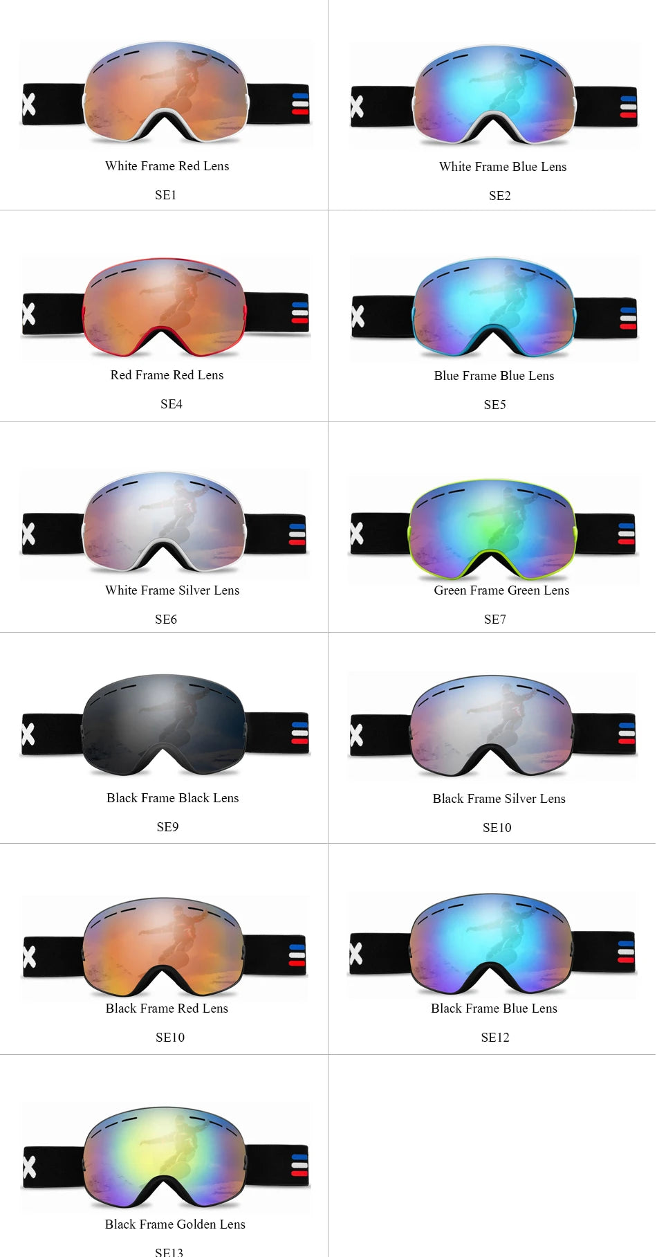 Anti-Fog Ski Goggles Snow Snowboard Glasses