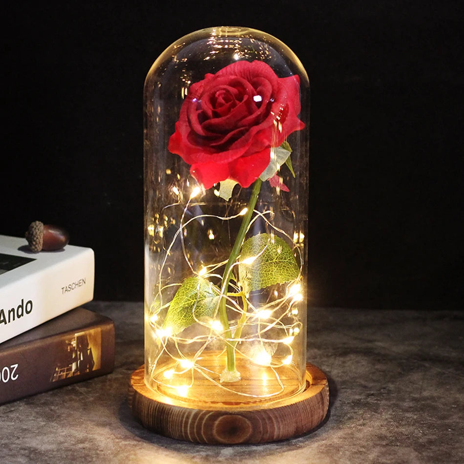 Galaxy Rose Artificial Flowers Beauty and the Beast Rose Wedding Decor Creative Valentine's Day