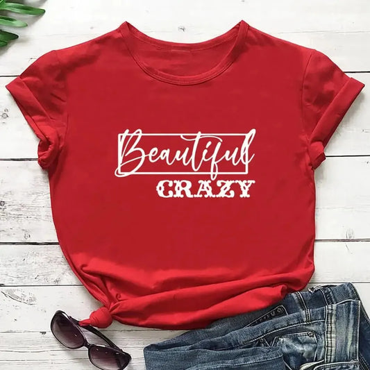 Beautiful Crazy Print Women Tshirt