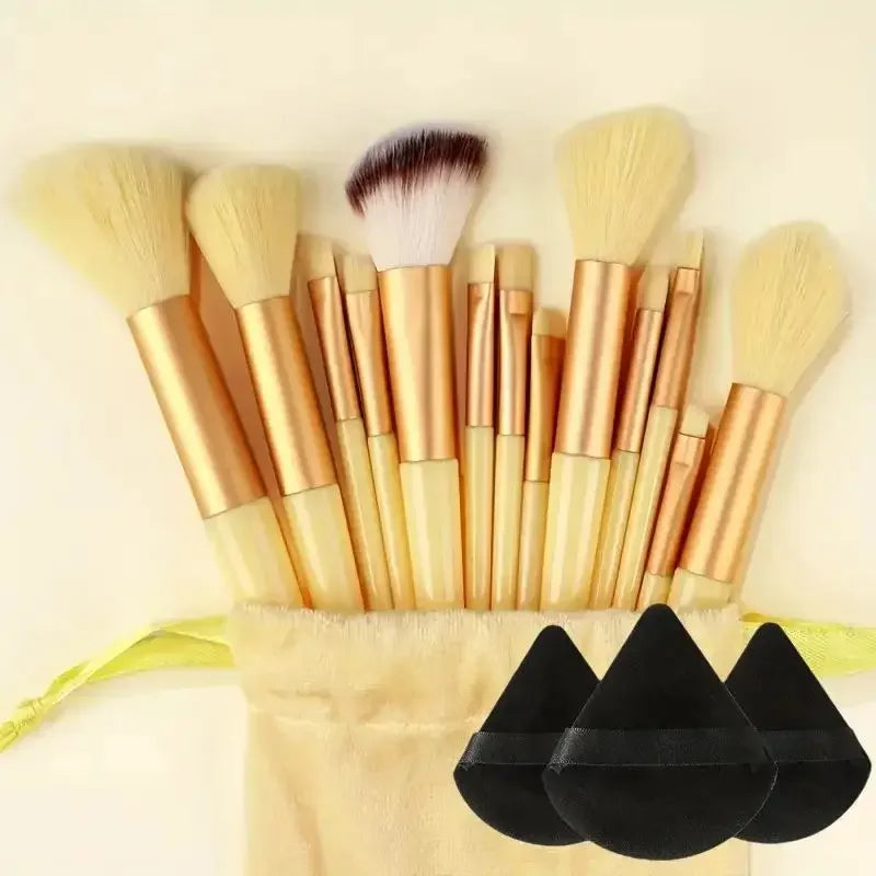 13pcs Premium Synthetic Nylon Bristle Makeup Brush Set Cosmetics