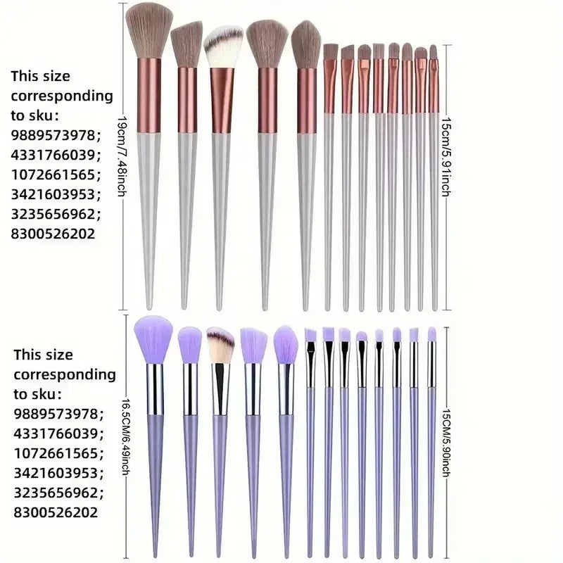 13pcs Premium Synthetic Nylon Bristle Makeup Brush Set Cosmetics