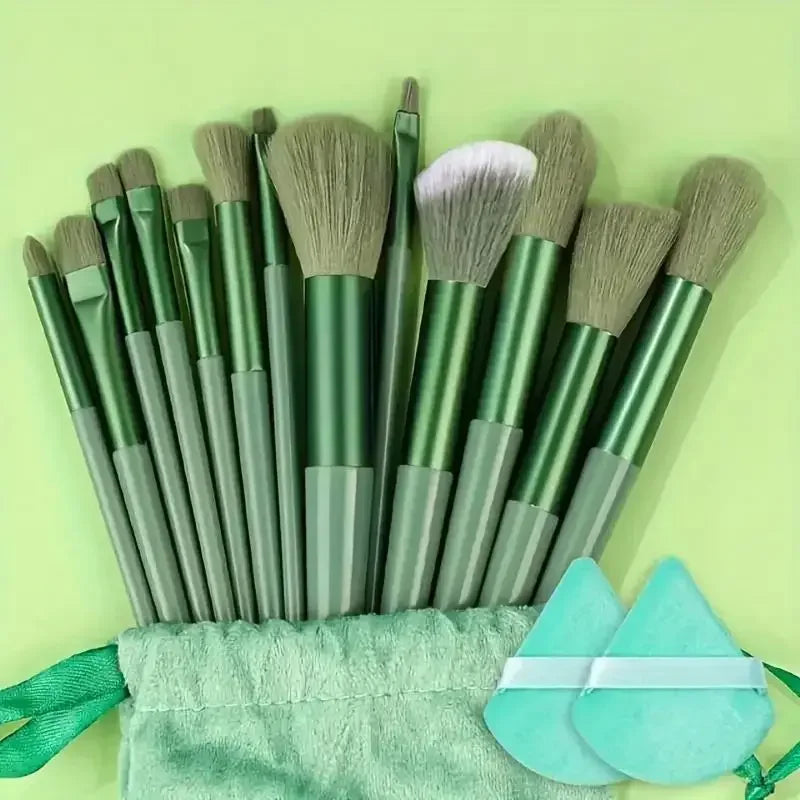 13pcs Premium Synthetic Nylon Bristle Makeup Brush Set Cosmetics