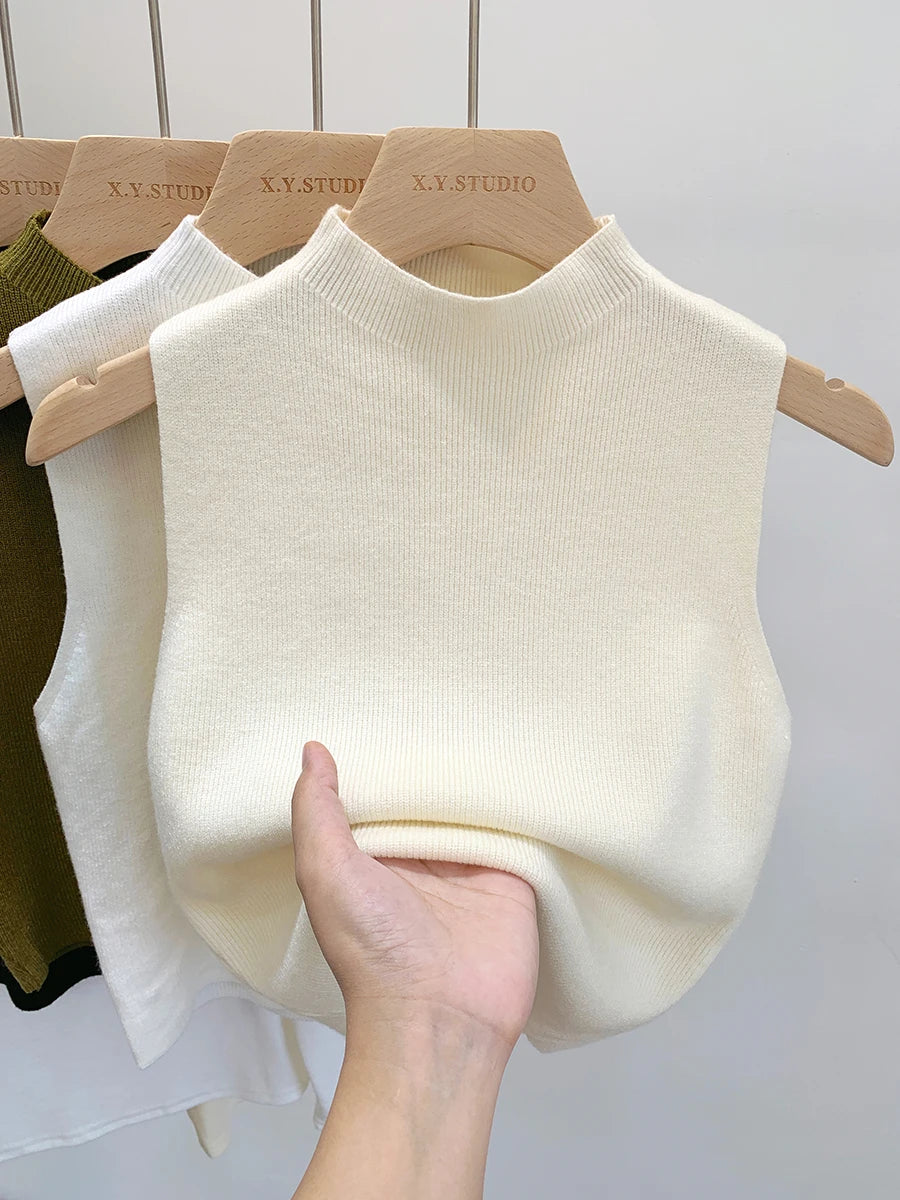 Slim Sweater Short Sleeveless