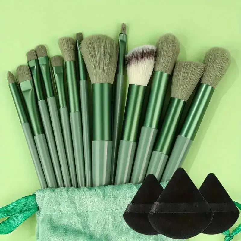 13pcs Premium Synthetic Nylon Bristle Makeup Brush Set Cosmetics