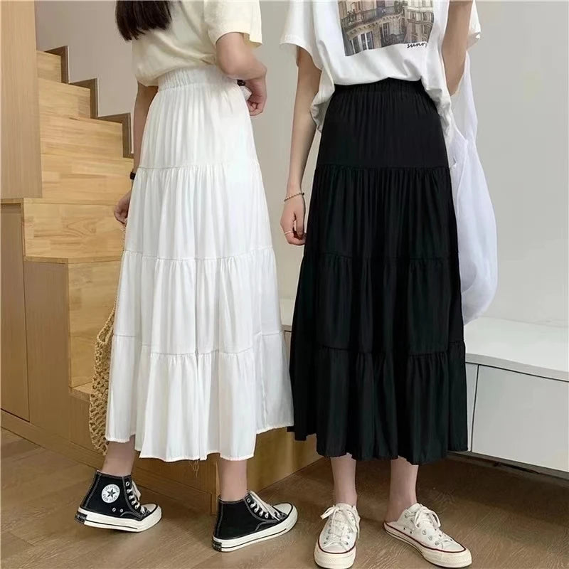 Women Skirts Vintage High Waist Elastic