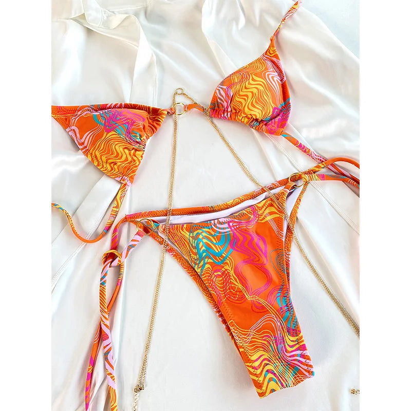 Sexy Triangle Chains Bikini Sets