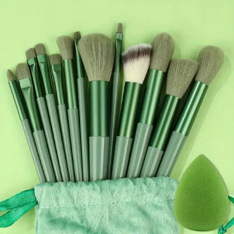 13pcs Premium Synthetic Nylon Bristle Makeup Brush Set Cosmetics