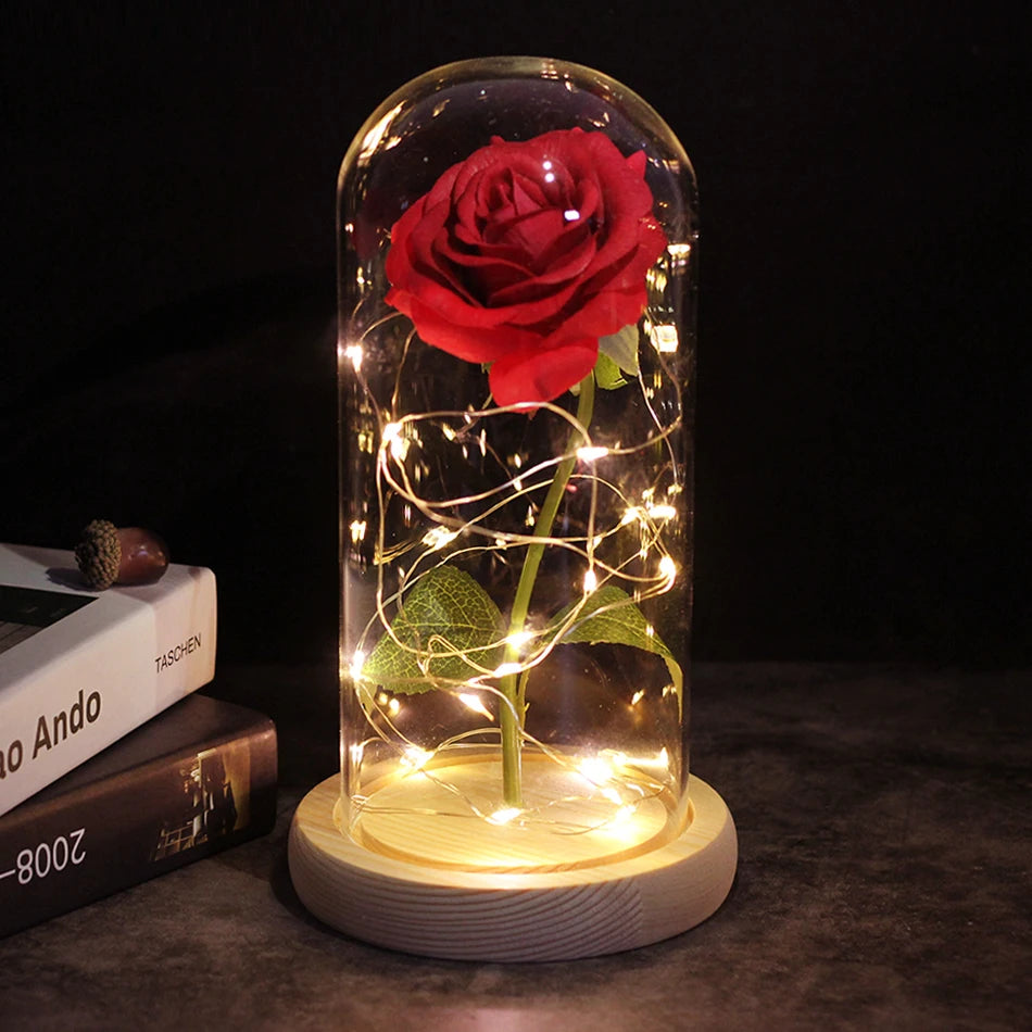 Galaxy Rose Artificial Flowers Beauty and the Beast Rose Wedding Decor Creative Valentine's Day