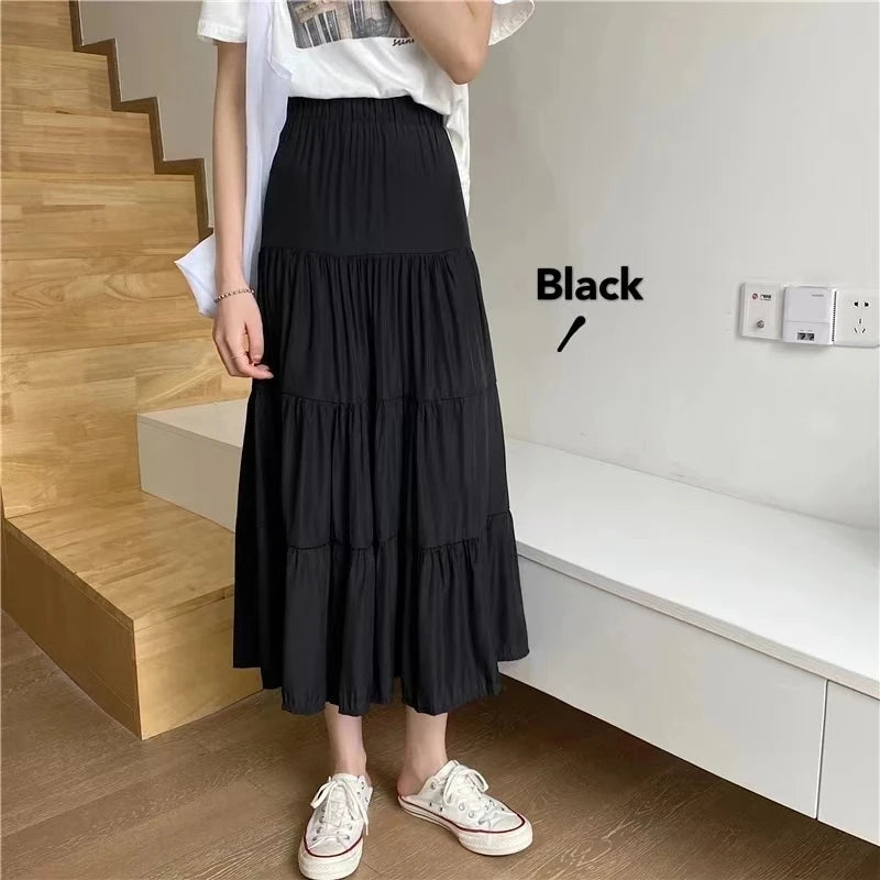 Women Skirts Vintage High Waist Elastic