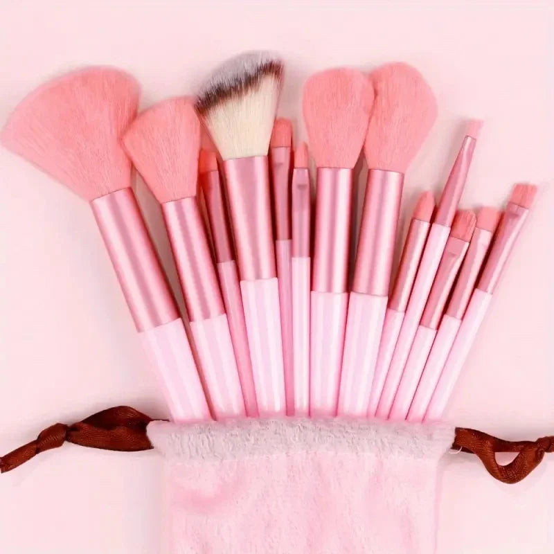 13pcs Premium Synthetic Nylon Bristle Makeup Brush Set Cosmetics