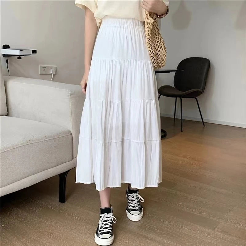 Women Skirts Vintage High Waist Elastic