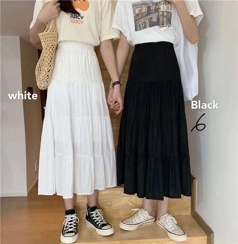 Women Skirts Vintage High Waist Elastic