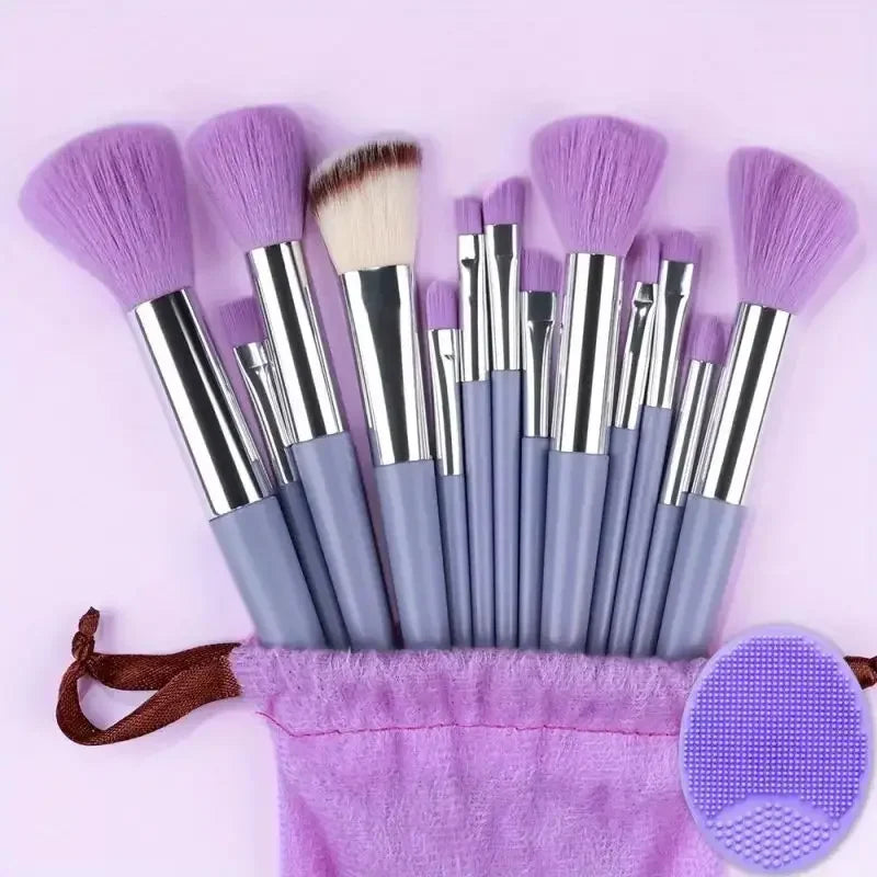 13pcs Premium Synthetic Nylon Bristle Makeup Brush Set Cosmetics