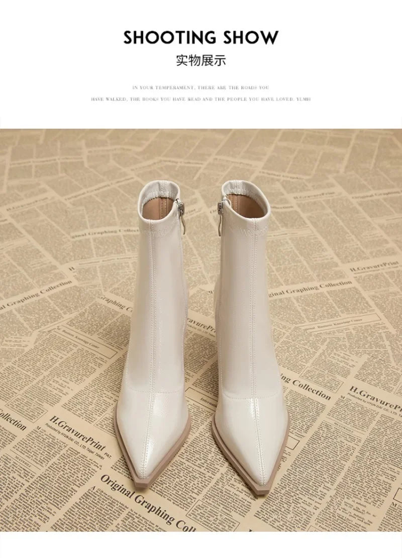 High Heels Ankle Women's Boots Pointed Toe Sexy Shoes for Women