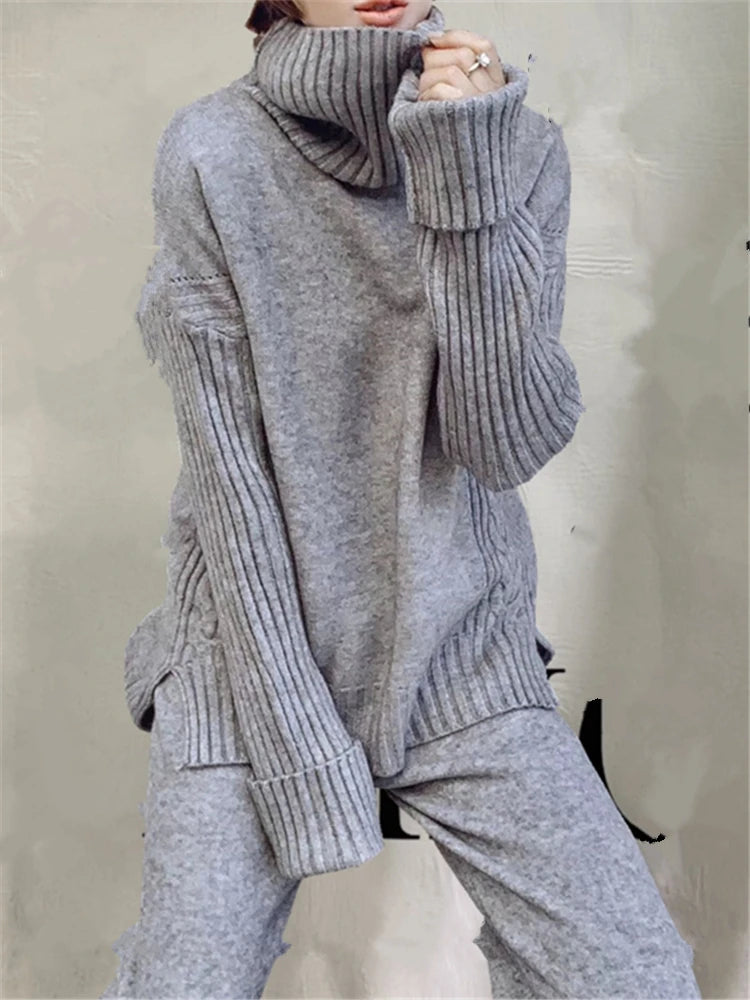 2 Pieces of Sweater and Wide Leg Jogging Pant