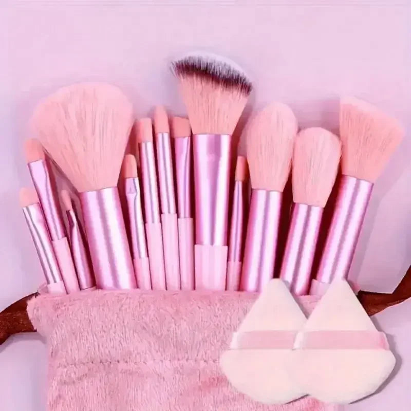 13pcs Premium Synthetic Nylon Bristle Makeup Brush Set Cosmetics