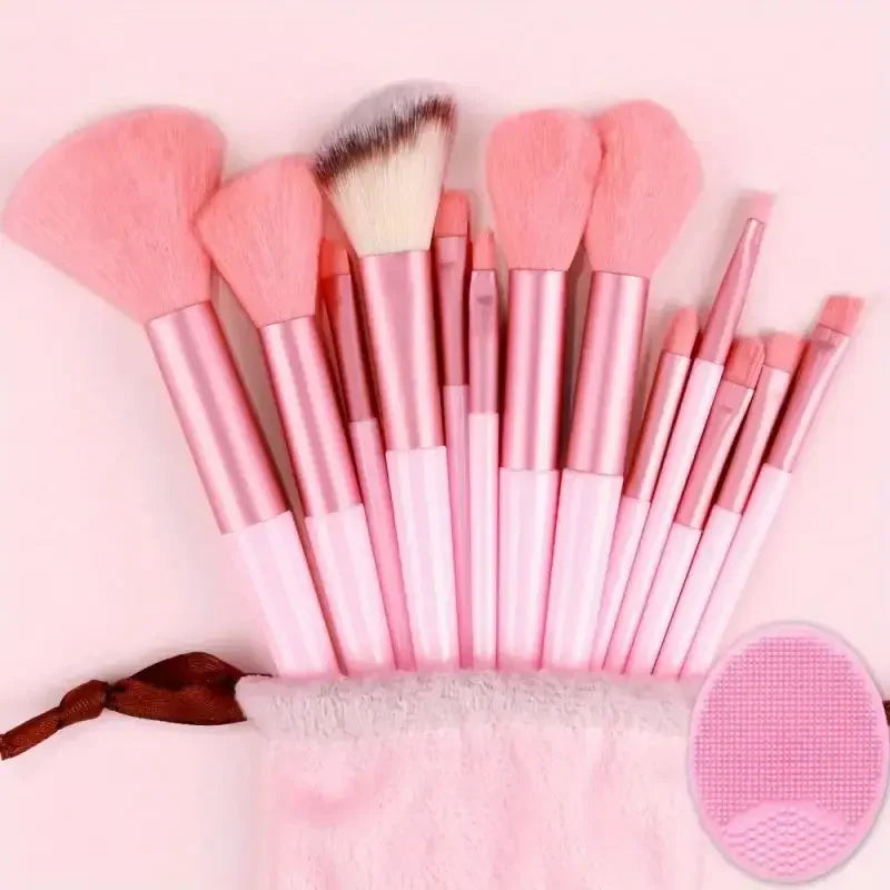 13pcs Premium Synthetic Nylon Bristle Makeup Brush Set Cosmetics