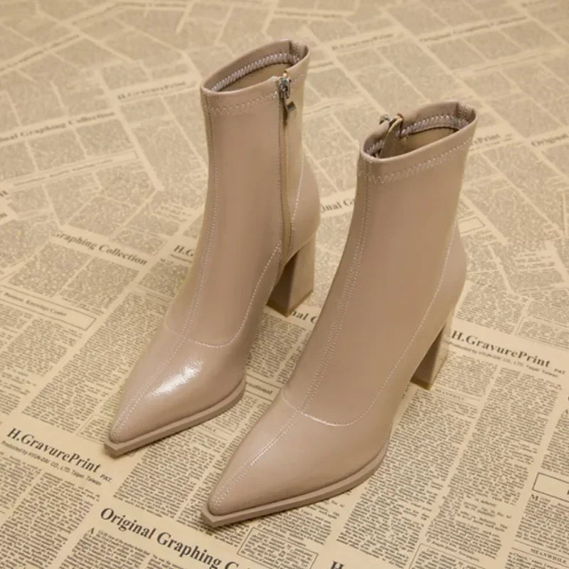 High Heels Ankle Women's Boots Pointed Toe Sexy Shoes for Women